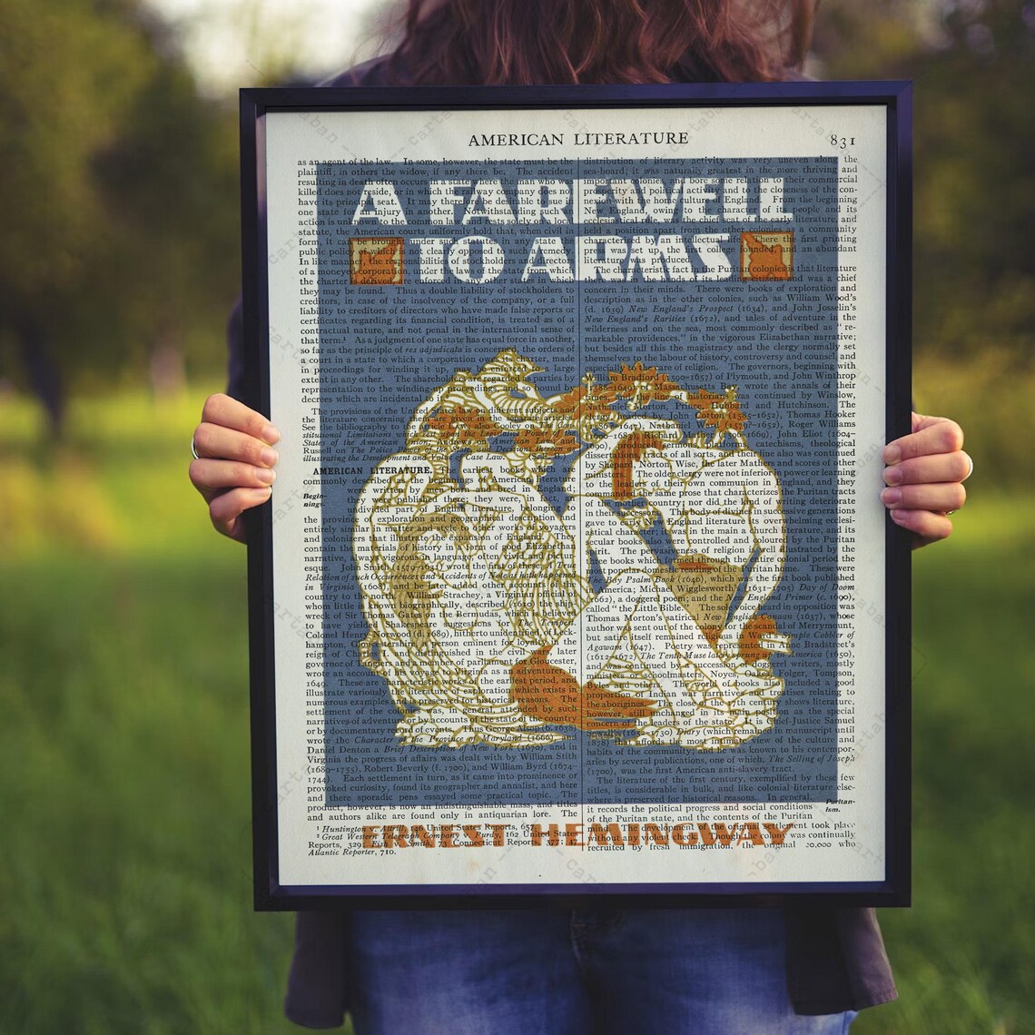 Hemingway A Farewell To Arms Lion Book Page Vintage Literary Art Print - Image 3