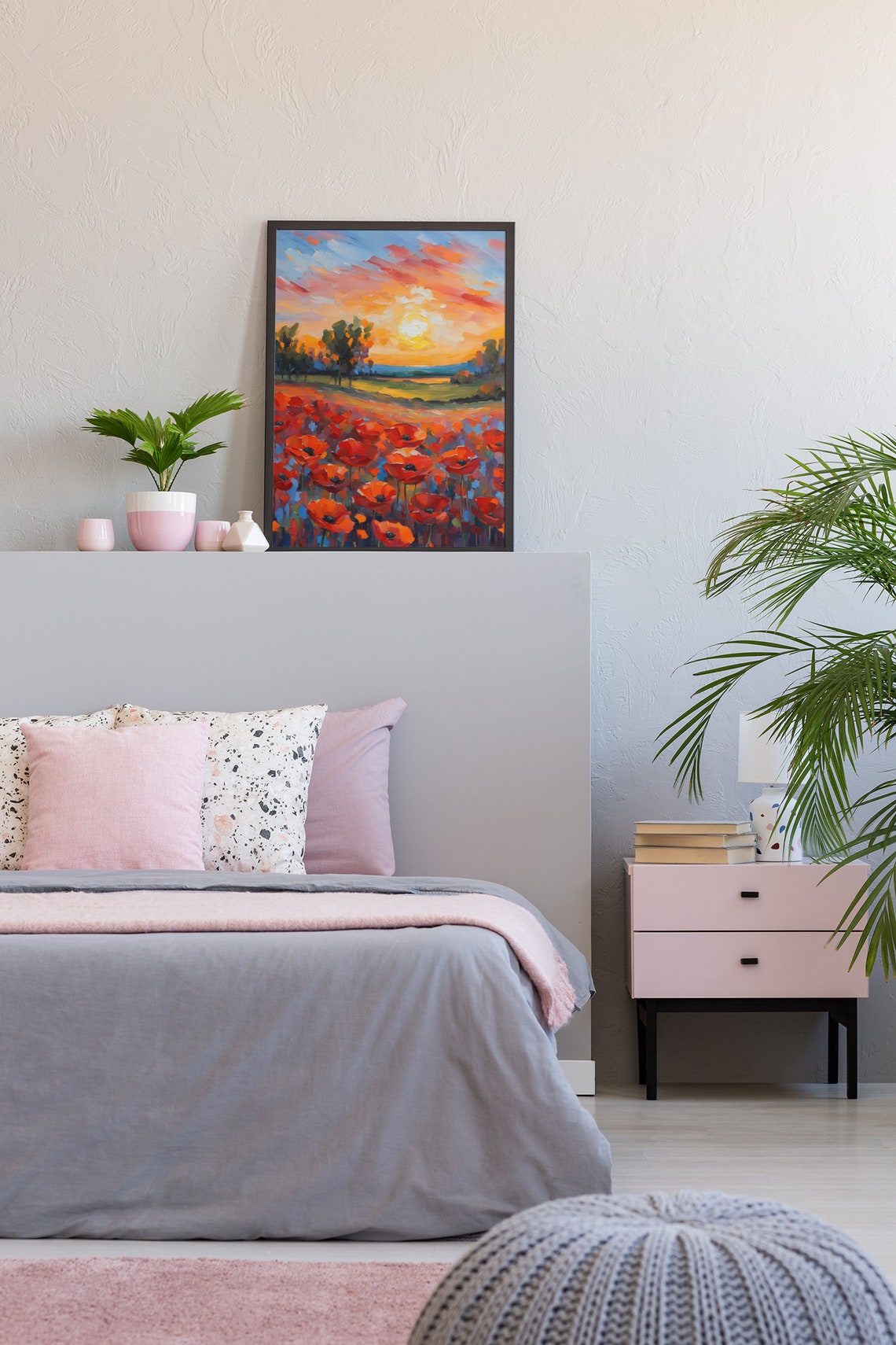Poppy Field Painting Field Of Red Flowers Painting Print Wall Art Home Decor Floral Art Landscape Painting Floral Home Decor - Image 4