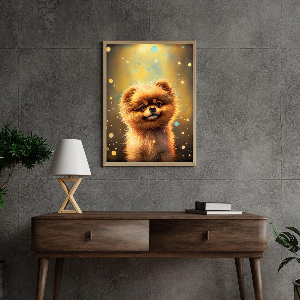 Golden Pomeranian Puppy Bokeh Gold Background Dog Portrait Poster - Image 5