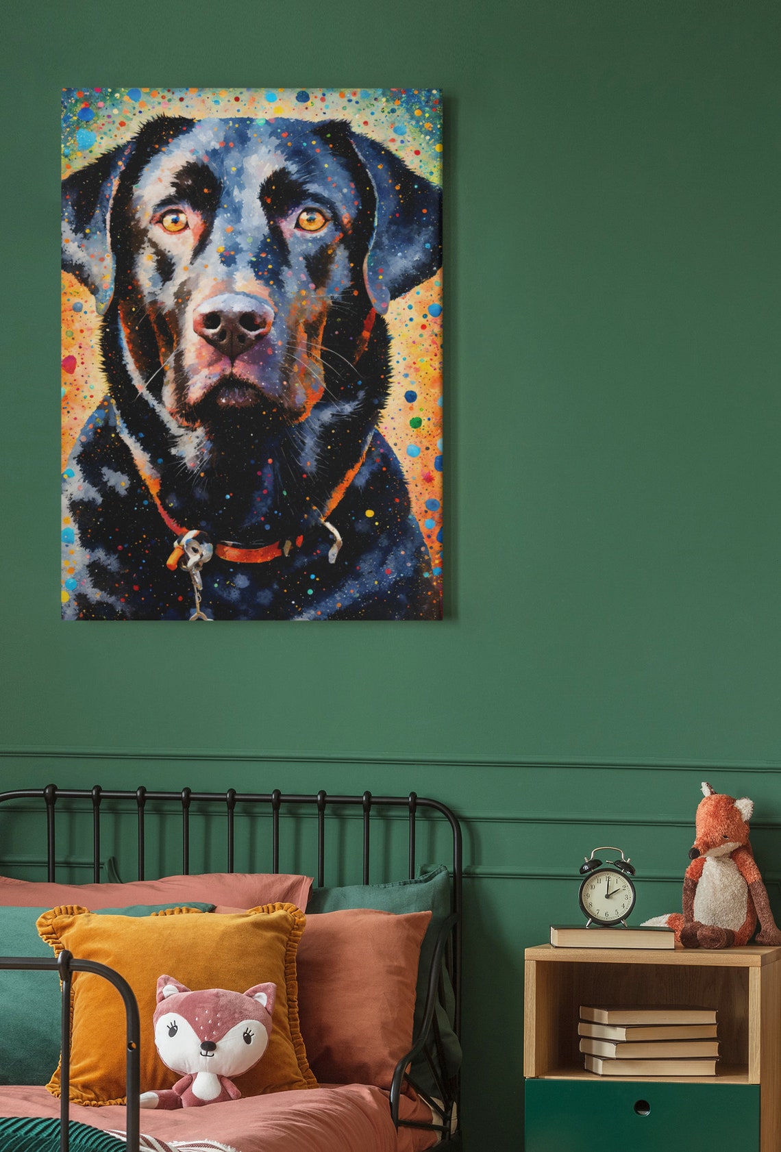 Black Retriever Print Dog Prints Modern Dog Painting Print Cute Dog Wall Art Colorful Dog Prints Retriever Dog Art Kids Room Decor - Image 4