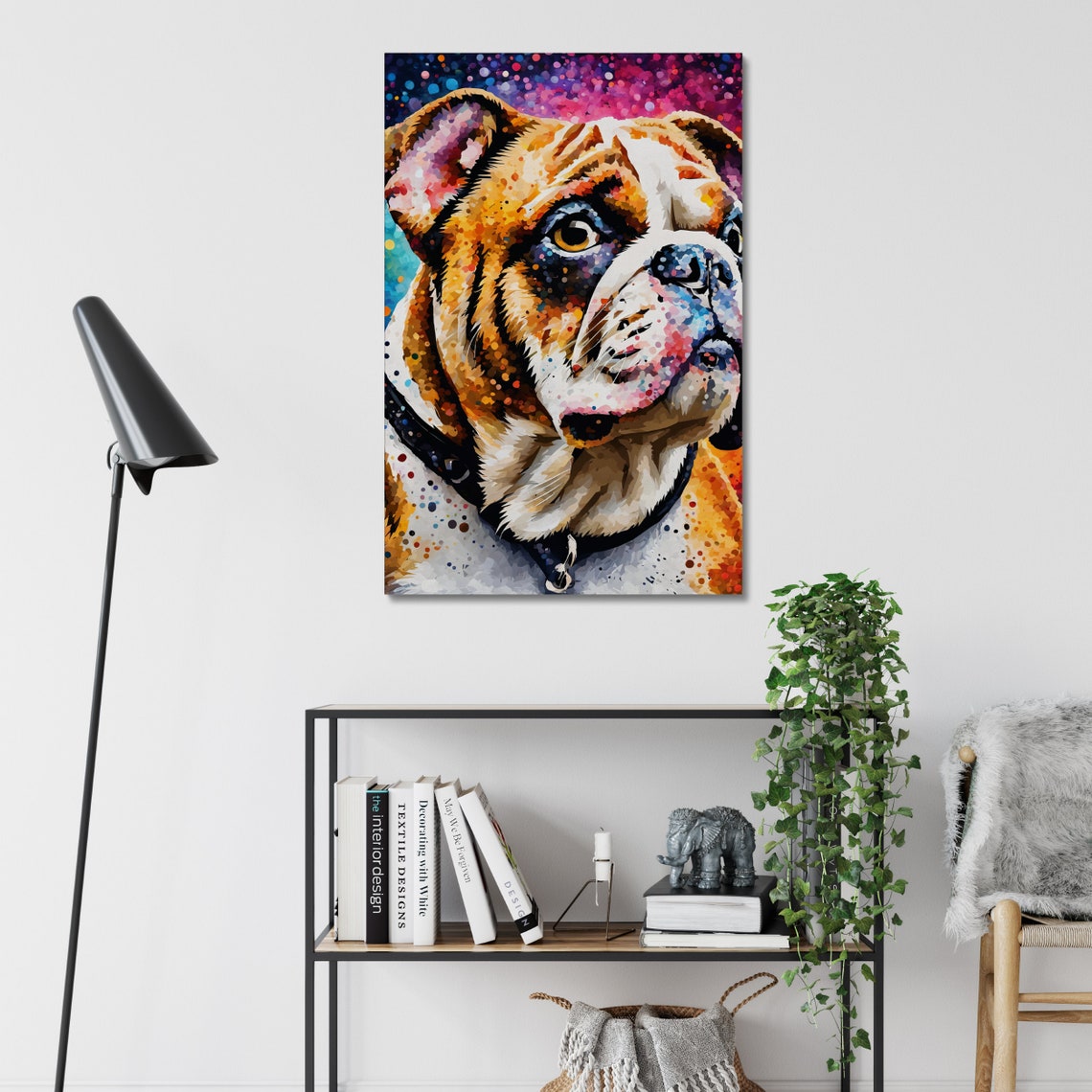 Colorful English Bulldog Wall Art Modern Dog Print Bulldog Portrait Dog Lover Gift Cute Dog Pop Art Bulldog Print Dog Art Home Decor - Image 3