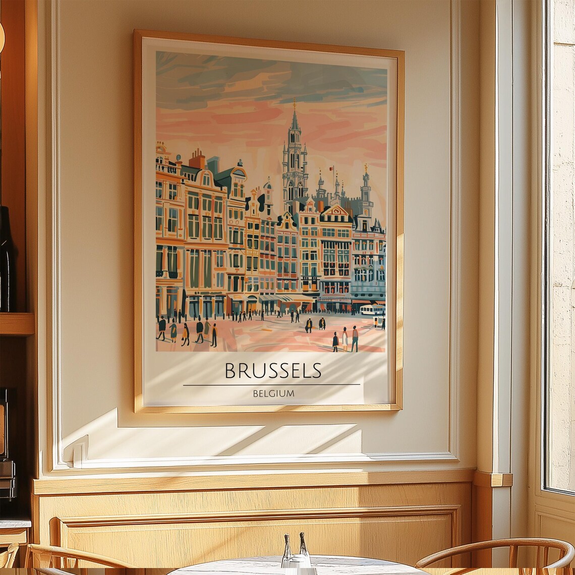 Brussels Belgium Grand Place Vintage Travel Poster Decor Gift