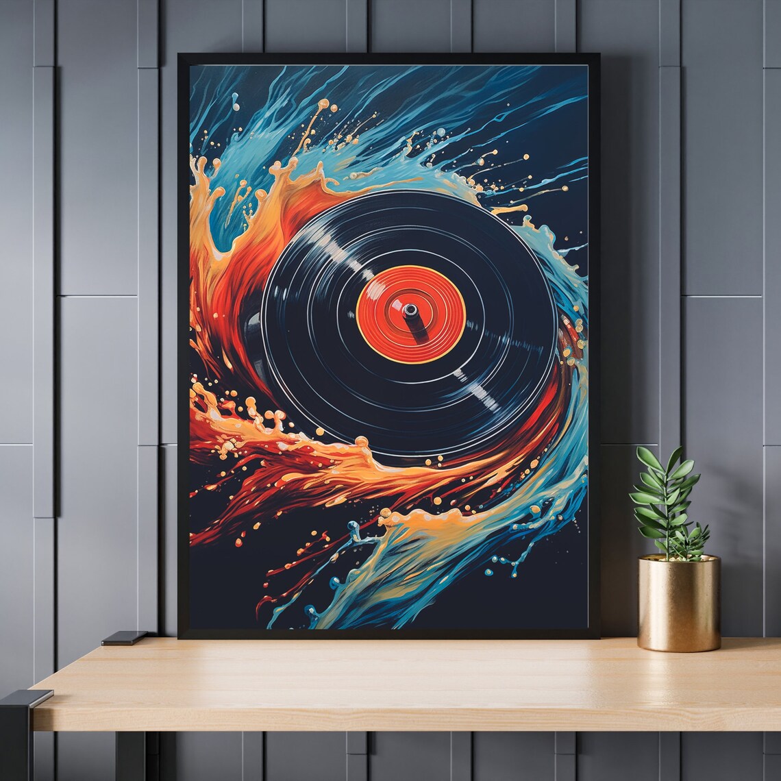 Abstract Vinyl Record Art Print, Music Decor