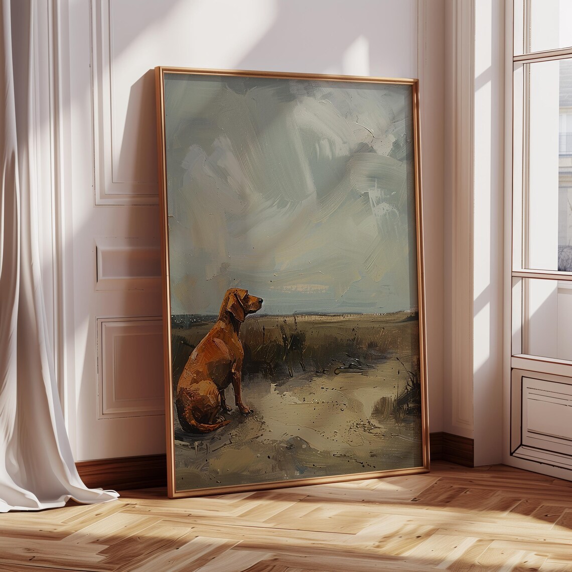 Red Dachshund Dog Oil Painting Sausage Dog Wall Art Animals Dog Lover Print At Home Wall Art Landscape Nature