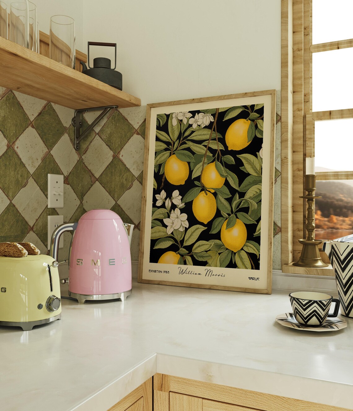 Lemon Kitchen Print William Morris Botanical Wall Art Fruit Decor Printed On Luxury Paper - Image 3
