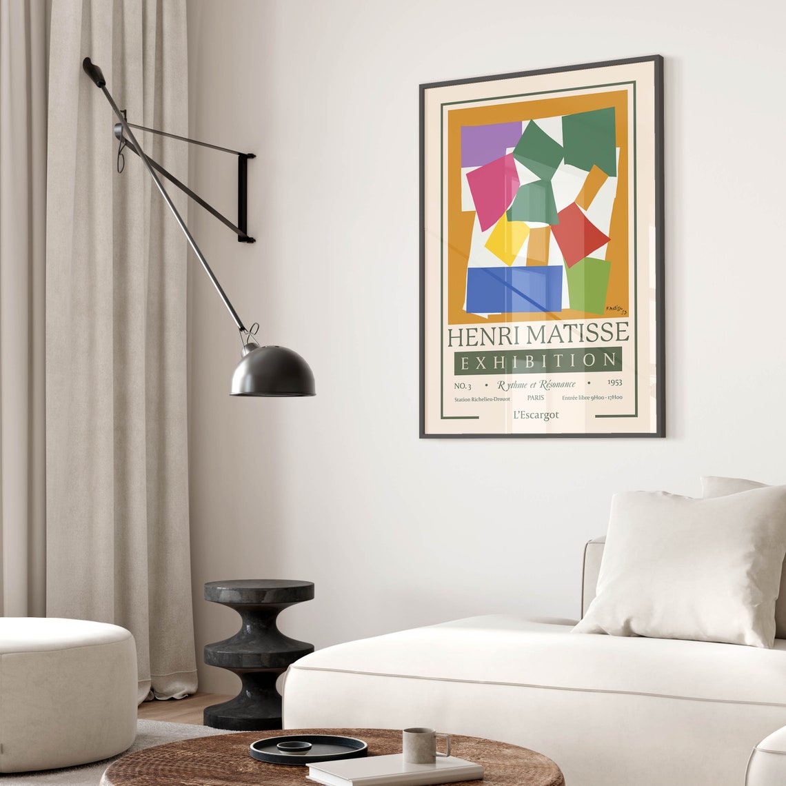 Henri Matisse Print Exhibition Poster The Snail 1953 Mid Century Modern Wall Art - Image 2