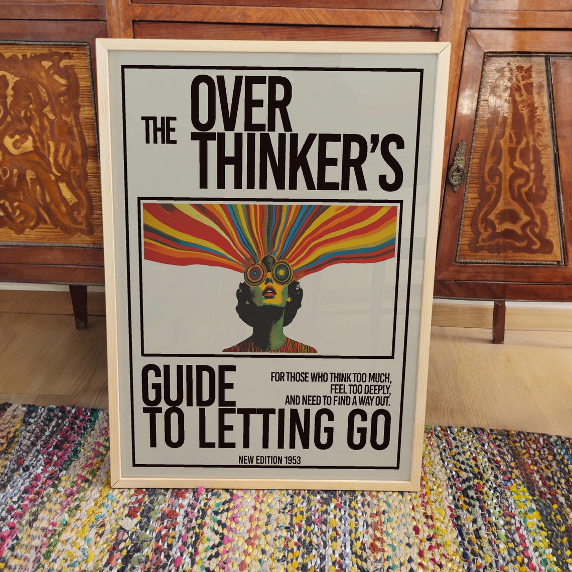 The Overthinkers Guide To Letting Go Retro 1953 Quote Poster - Image 3