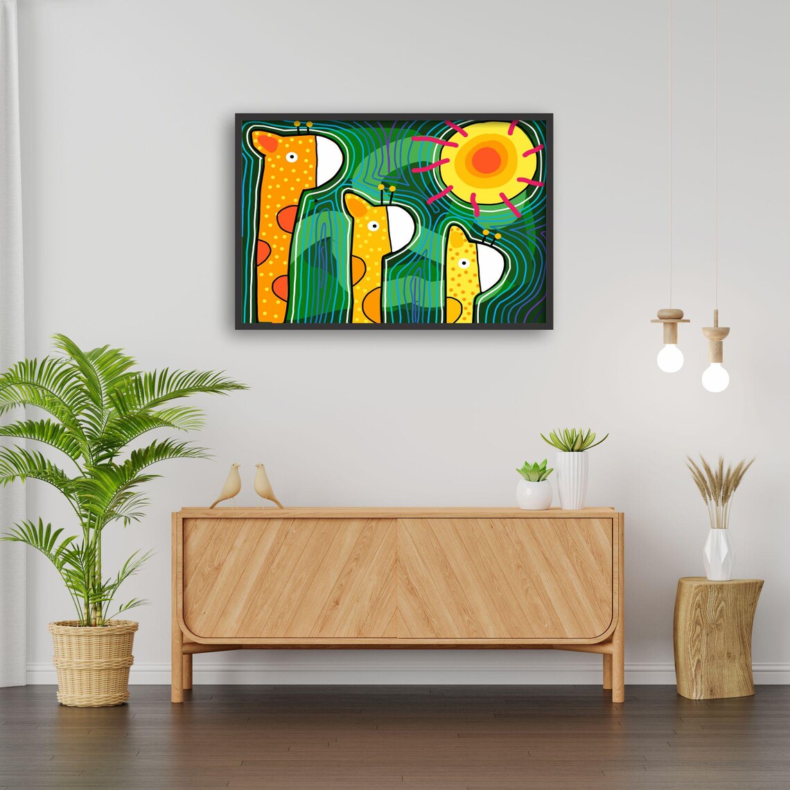 Giraffe Art, Whimsical Animal Wall Art - Image 2