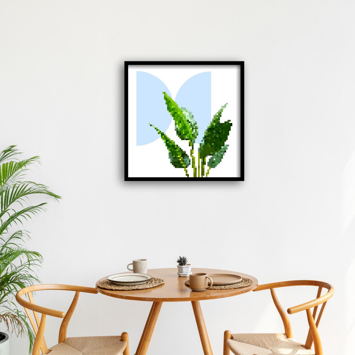 Pixel Plant Art, Minimalist Retro Botanical Decor - Image 2
