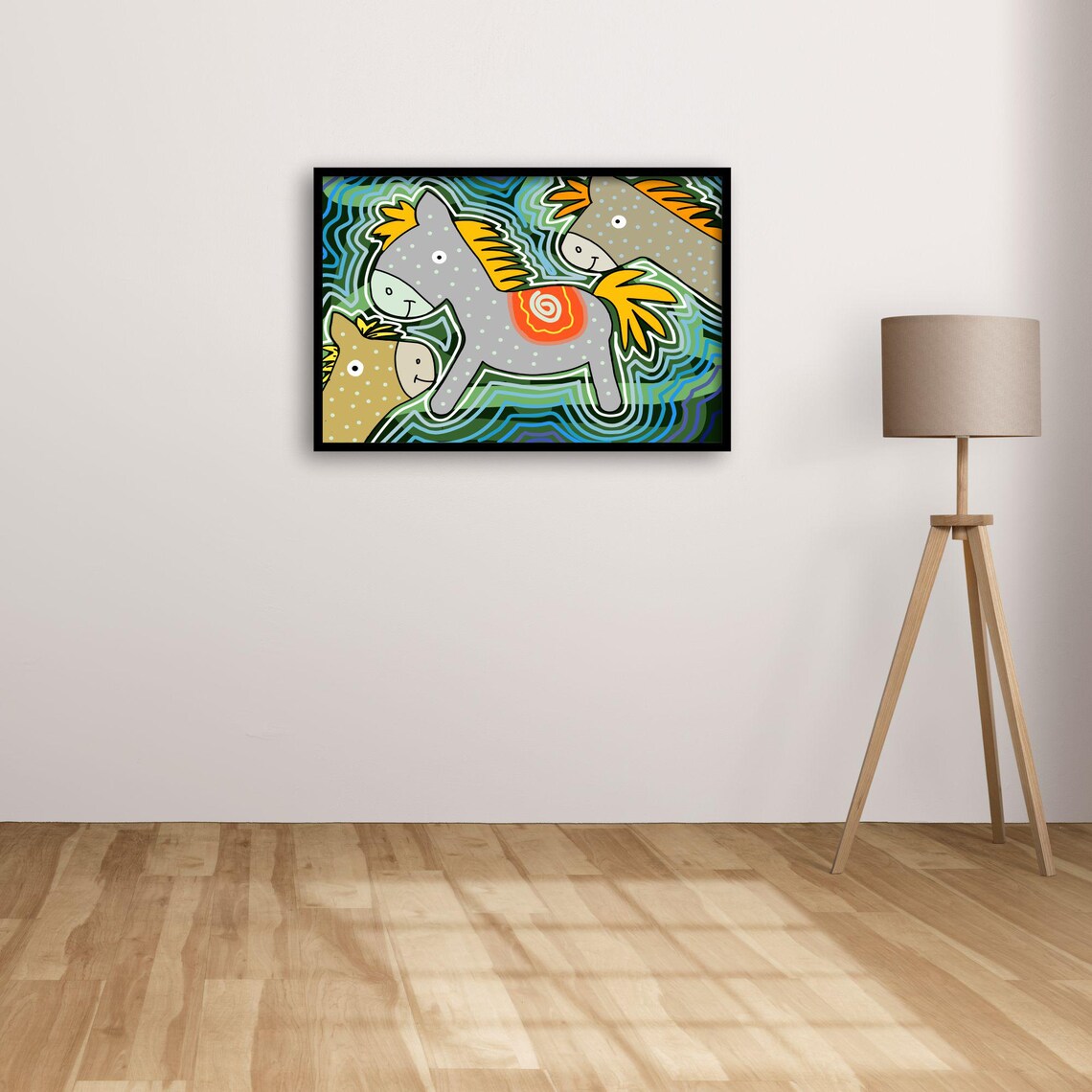 Pony Or Donkey Art, Whimsical Boho Kids Room - Image 4