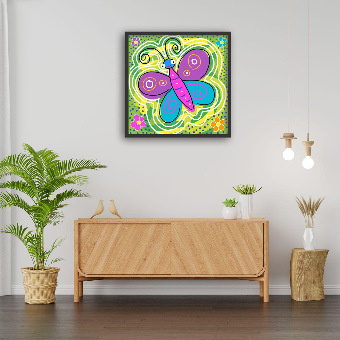 Butterfly Art, Whimsical Boho Kids Room Decor - Image 3