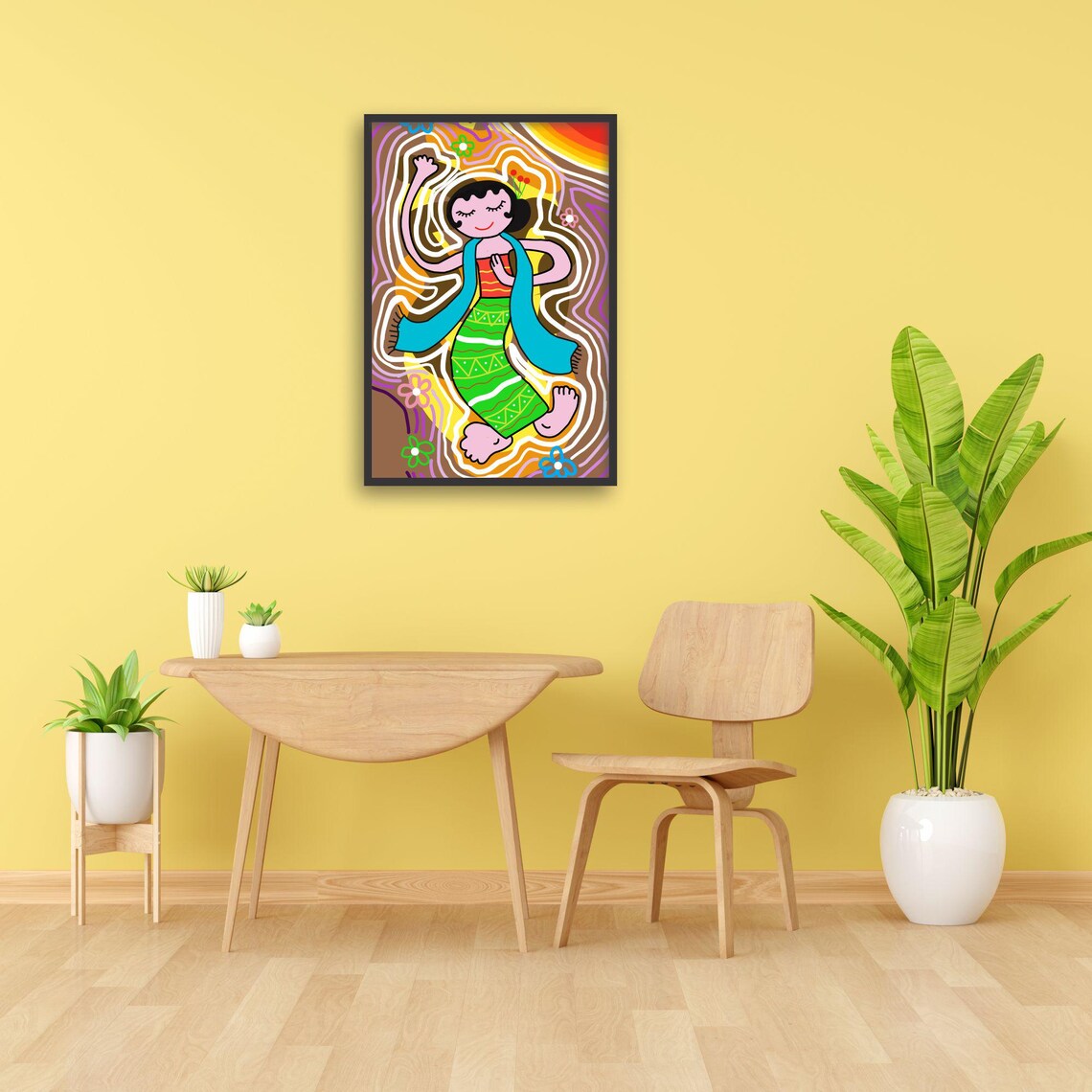 Whimsical Indonesian Dance Art, Boho Kids Room - Image 4