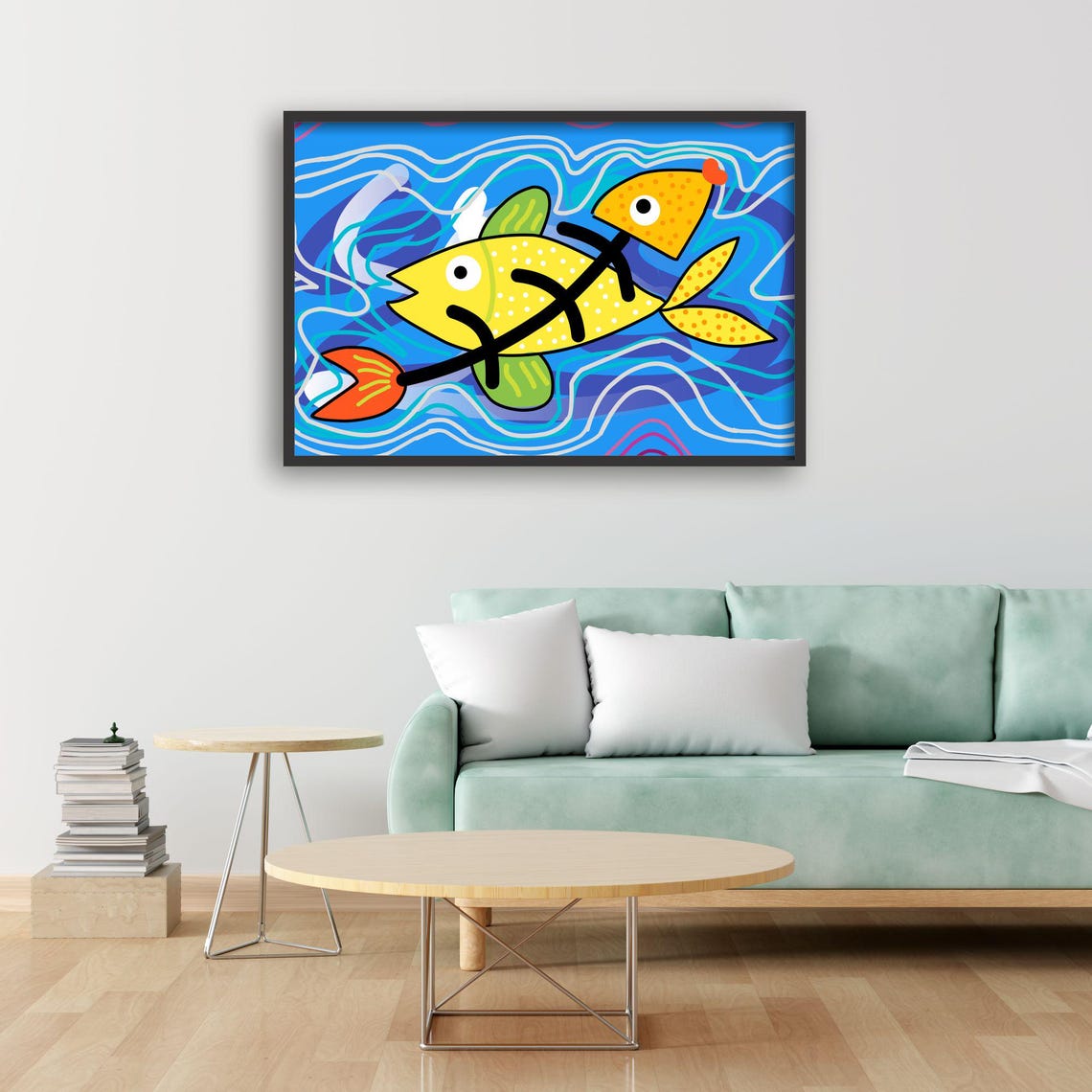 Whimsical Fish Art, Playful Ocean Decor - Image 4