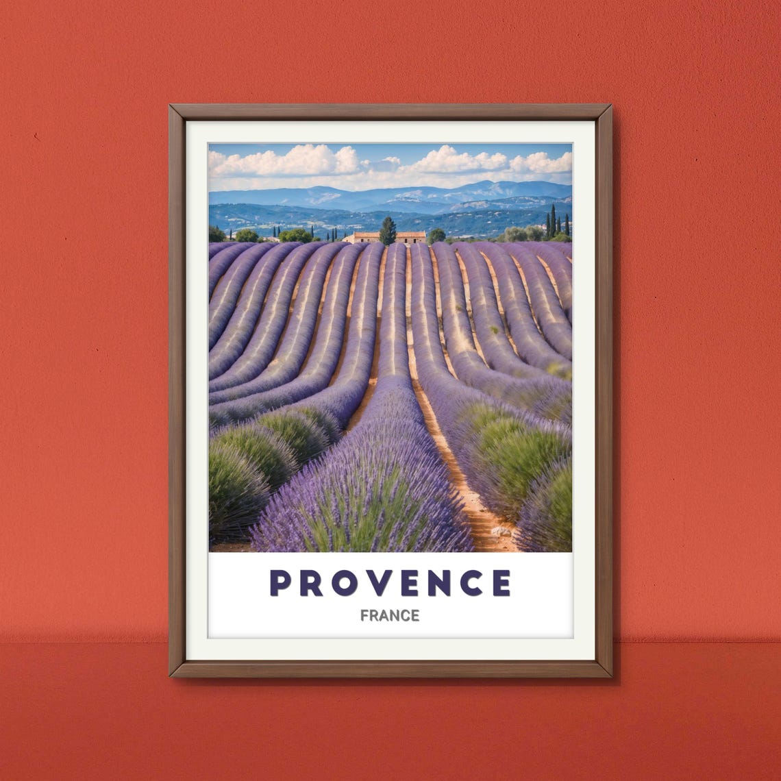 Provence Rolling Lavender Fields Farmhouse France Travel Poster - Image 3