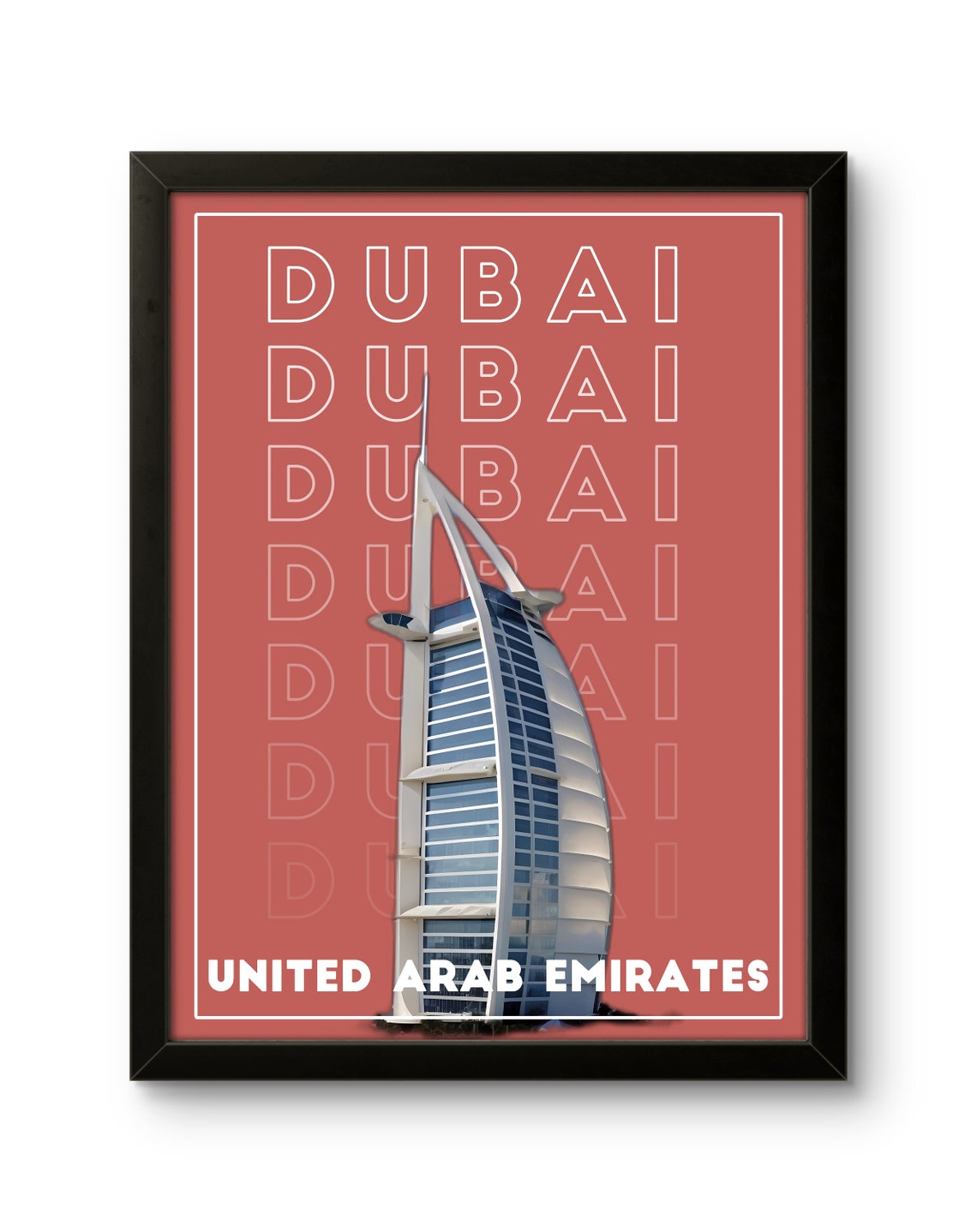 Dubai United Arab Emirates Burj Al Arab Iconic Landmark Poster