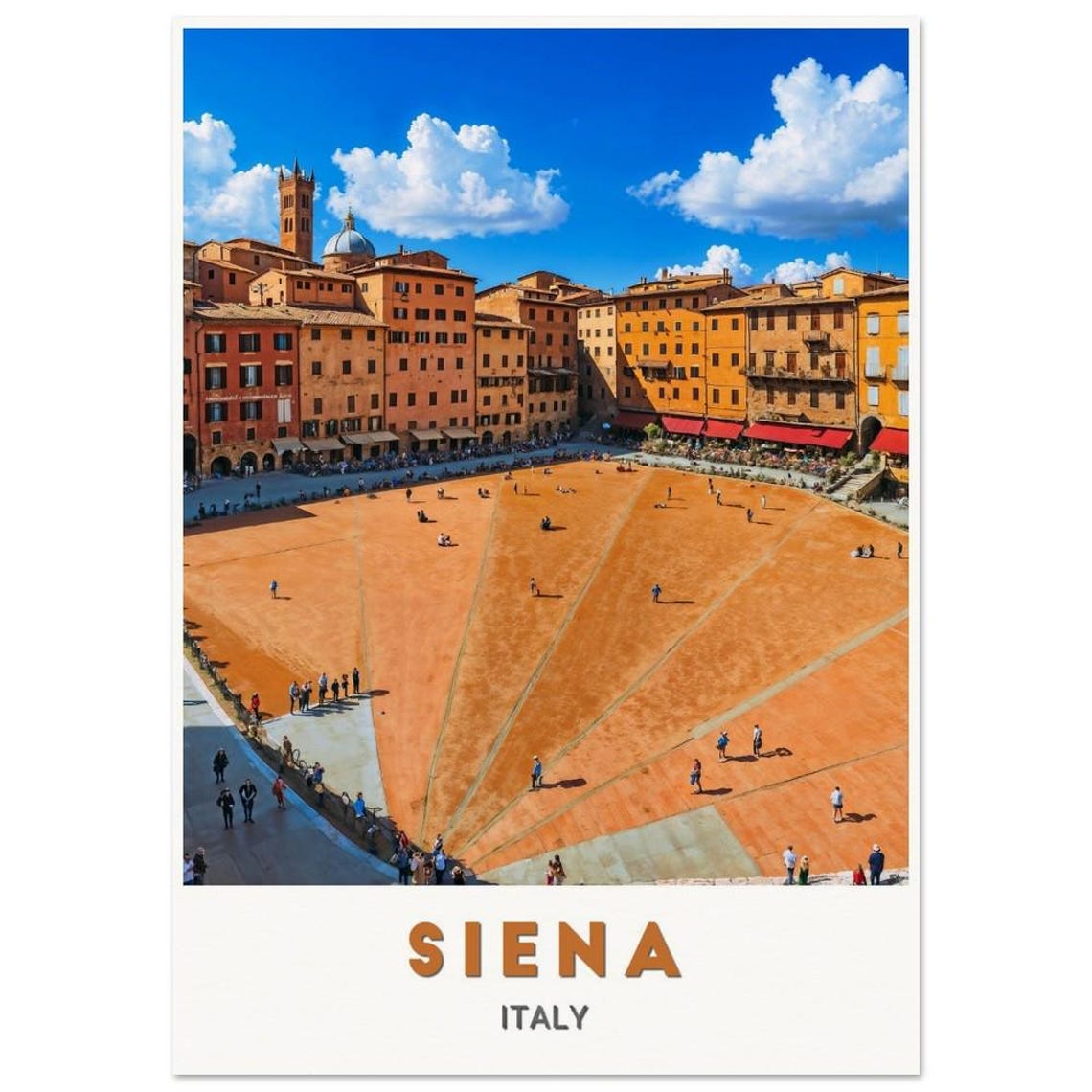 Siena Italy Historic Piazza Del Campo Shell Square Tuscan Poster