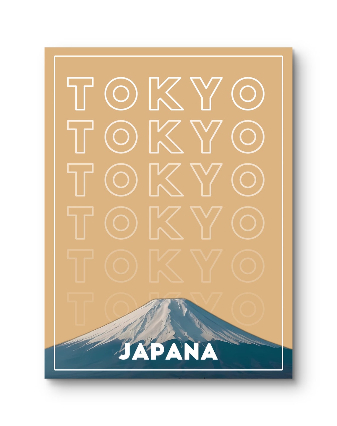 Tokyo Japan Mount Fuji Snowcapped Peak Typography Modern Travel Poster