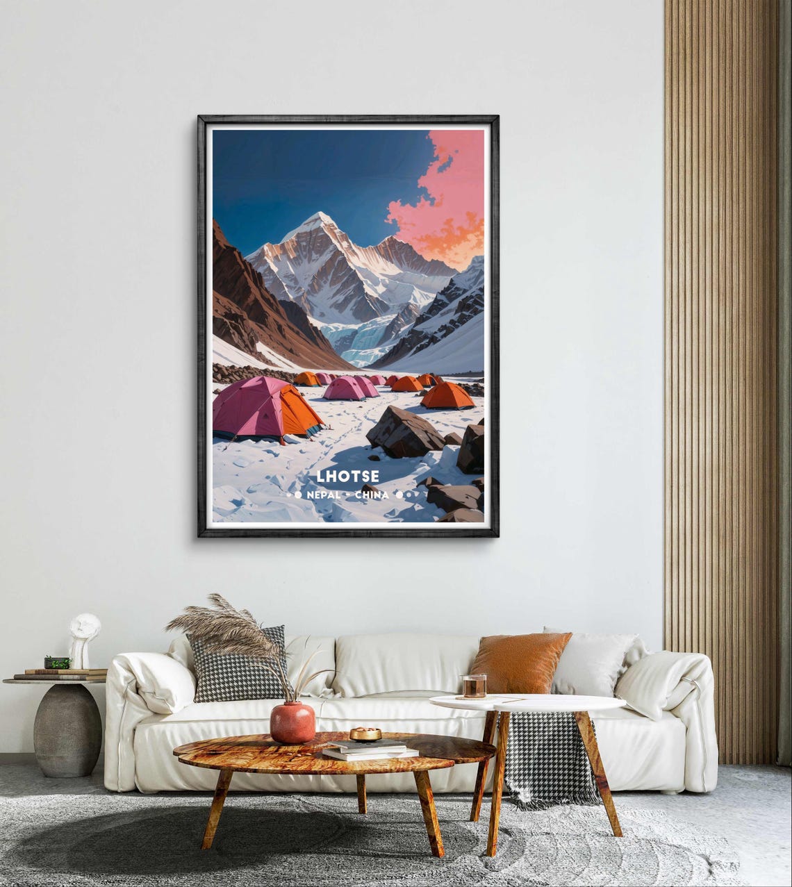 Lhotse Himalaya Mountain Base Camp Colorful Expedition Tents Poster - Image 2