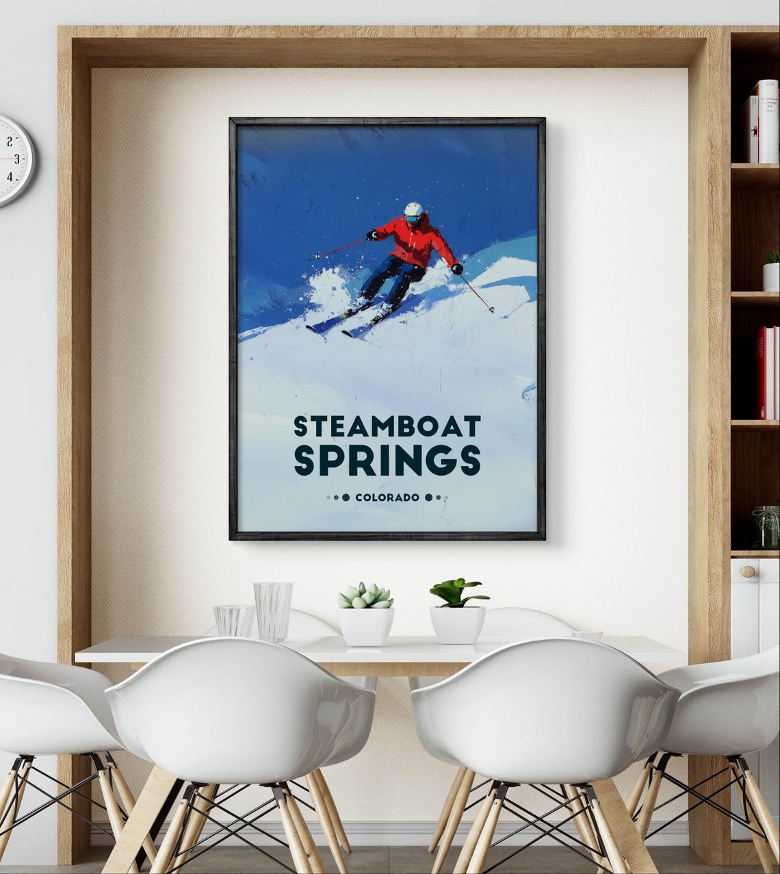 Steamboat Springs Ski Poster Dynamic Winter Sports Artwork For Adventure Enthusiasts And Snow Lovers - Image 3