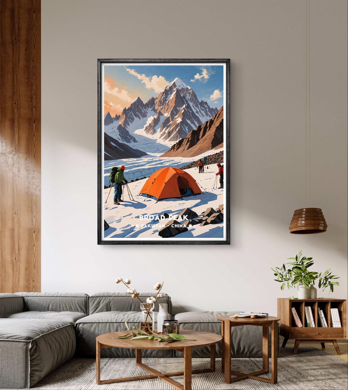 Broad Peak Expedition Orange Tent Camp Climbers Karakoram Poster - Image 4