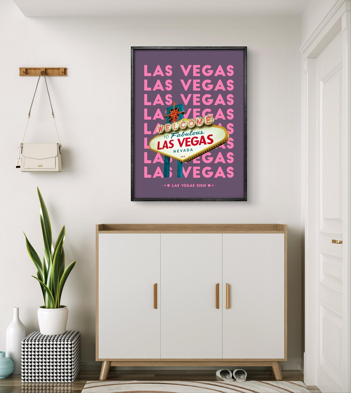 Las Vegas Poster, Neon Sign Bold Typography - Image 3