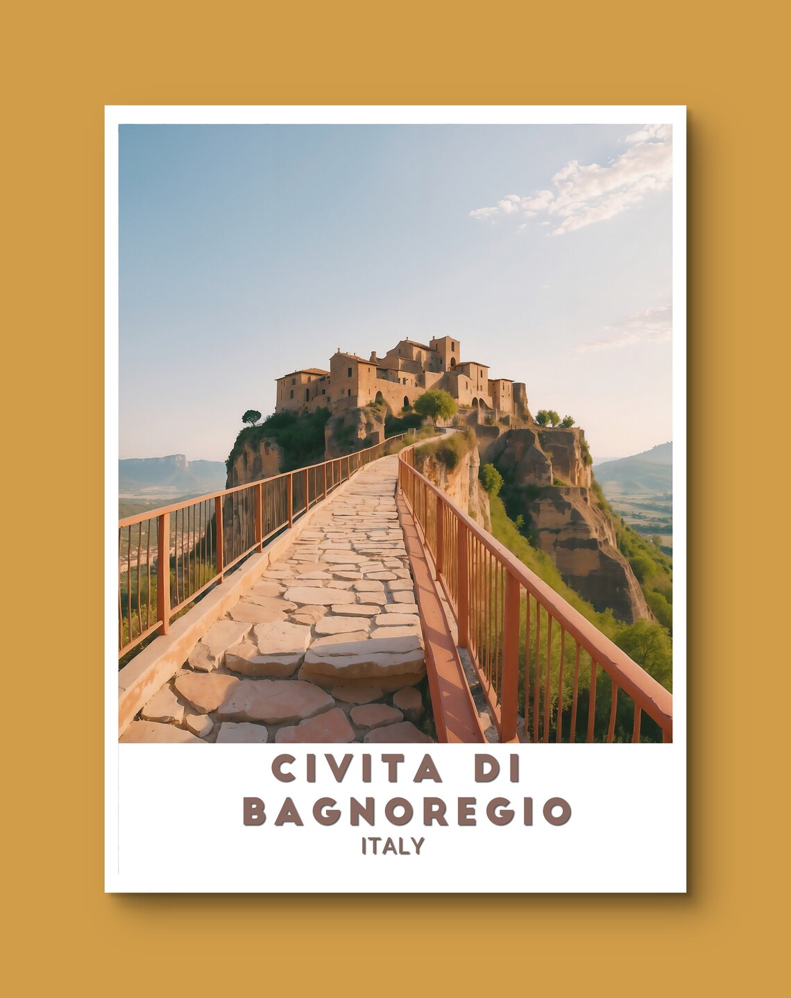 Civita Di Bagnoregio Italy Hilltop Village Stone Bridge Poster - Image 3