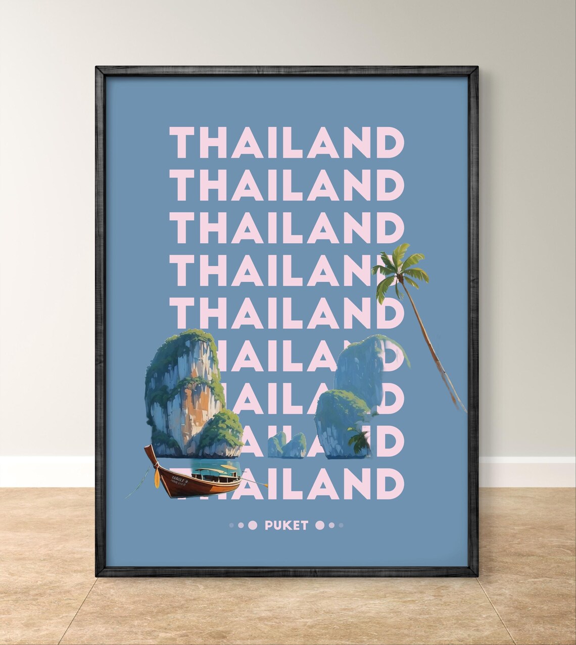 Thailand Poster, Phuket Tropical Beach Travel Poster - Image 3