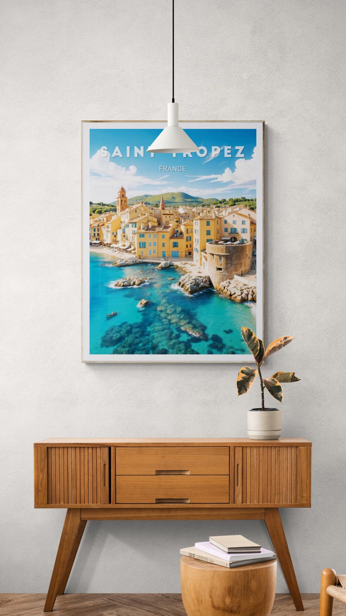 Saint Tropez Turquoise Coast Rocks Harbor France Travel Poster - Image 3