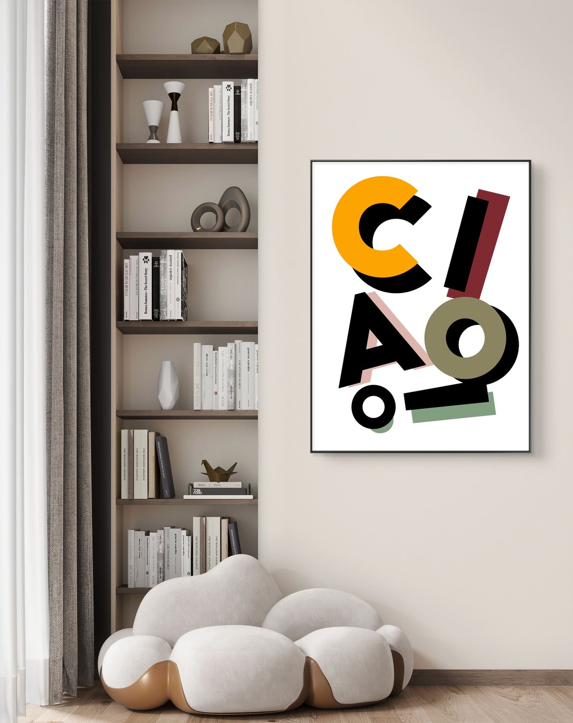 Ciao Retro Overlapping Letters Bold Colorful Modern Art Poster - Image 2