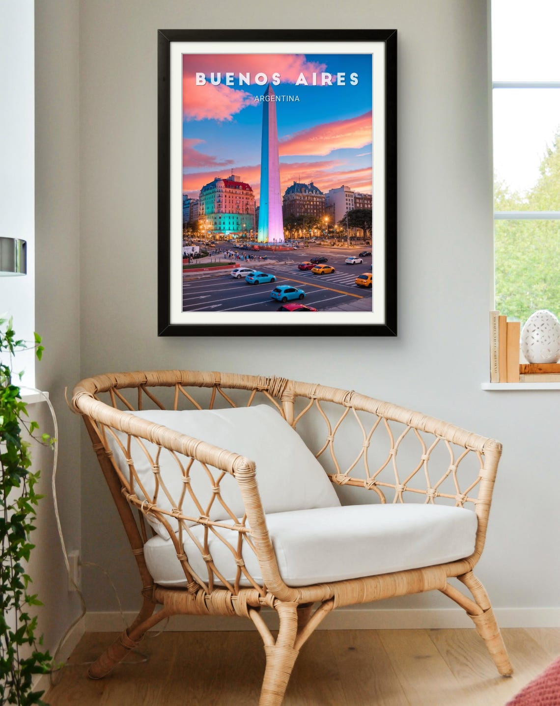 Buenos Aires Obelisk Argentina Sunset Cityscape Travel Poster - Image 2