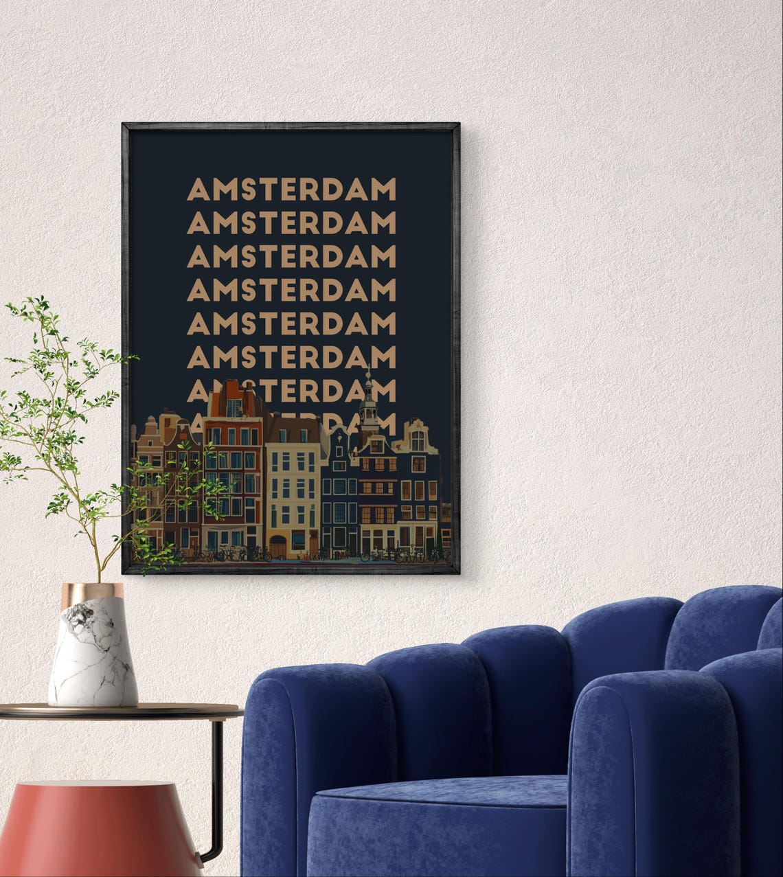 Amsterdam Poster Dutch Canal Houses Wall Art Modern Architecture Print Travel Decor - Image 3