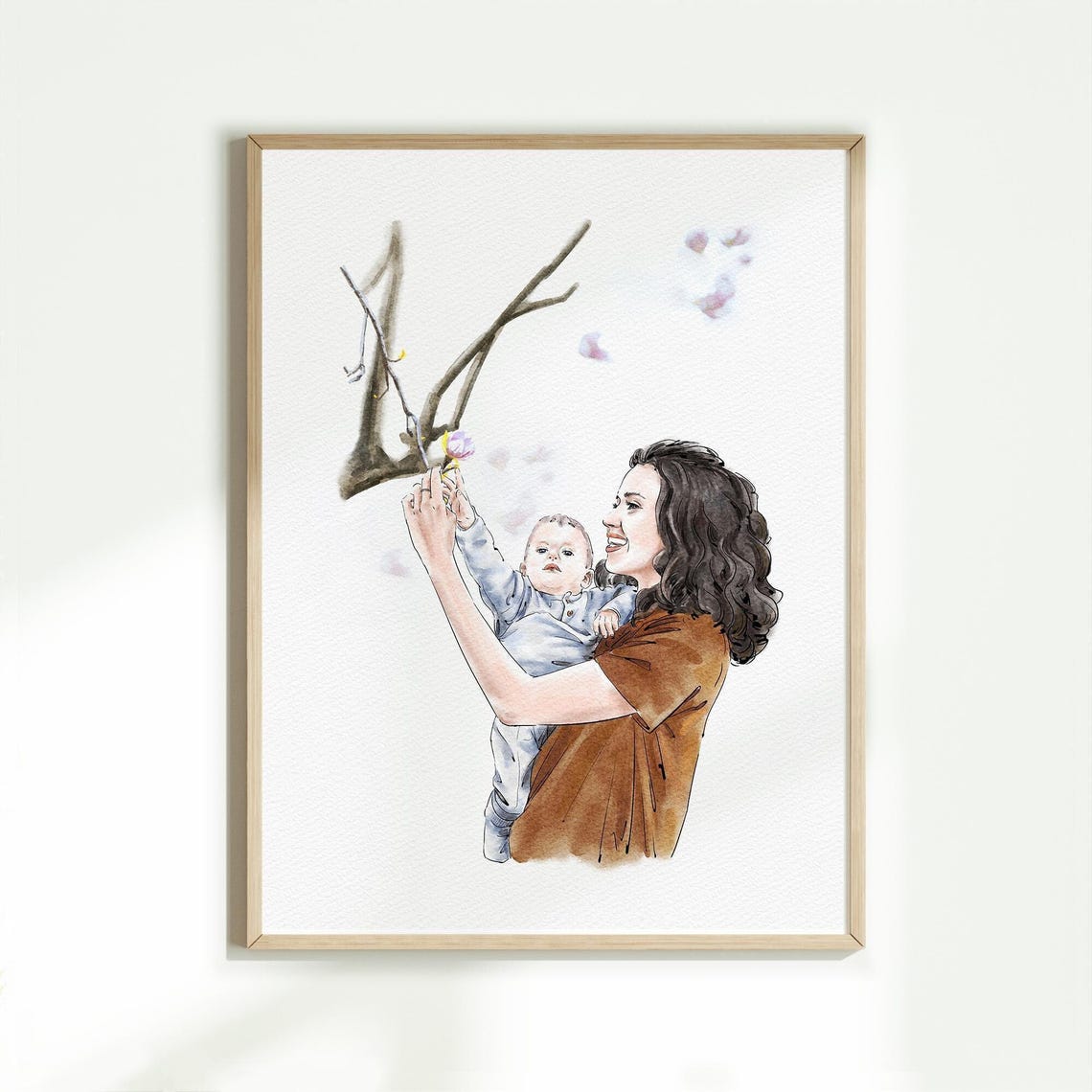 Family Portrait From Photo Custom Watercolor Painting Personalized Family Gift Gift For Parents Anniversary Gift Family Memory Portrait