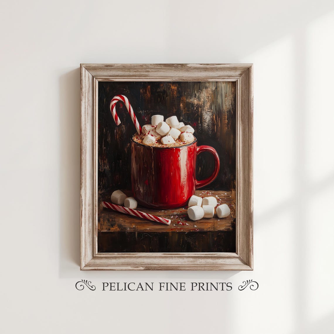 Cozy Christmas Hot Cocoa Art Rustic Holiday Kitchen Wall Decor V42