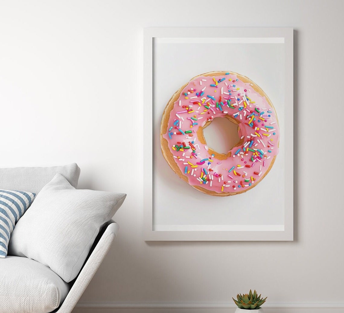 Teen Girl Wall Art Girl Room Decor Pink Wall Decor Girl Room Art Room Decor Girly Wall Art Pink Donut Print Dorm Decor Girls
