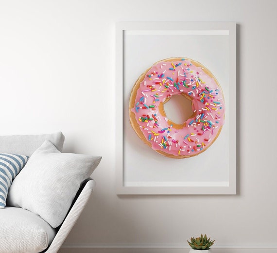 Teen Girl Wall Art Girl Room Decor Pink Wall Decor Girl Room Art Room Decor Girly Wall Art Pink Donut Print Dorm Decor Girls