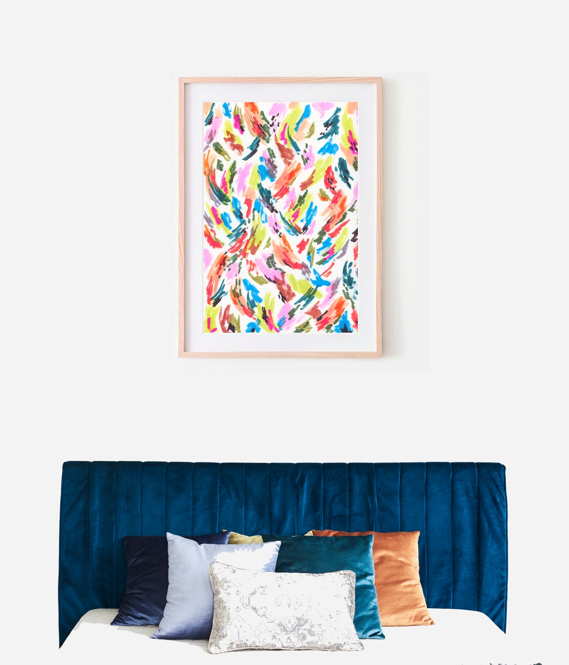 Colorful Abstract Expressive Brush Strokes Playful Confetti Print - Image 2