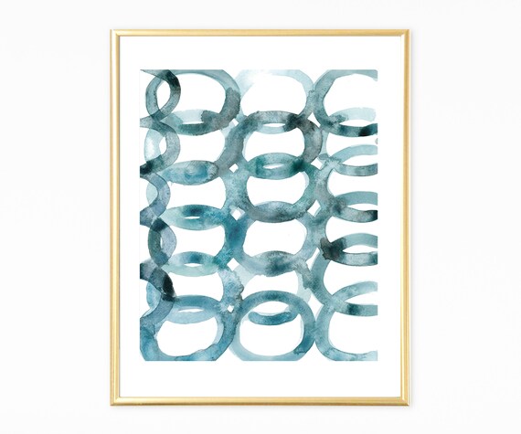 Eclectic Wall Art Abstract Wall Art Abstract Art Indigo Navy Blue Geometric Prints Blue Watercolor Print Instant Art Wall Prints