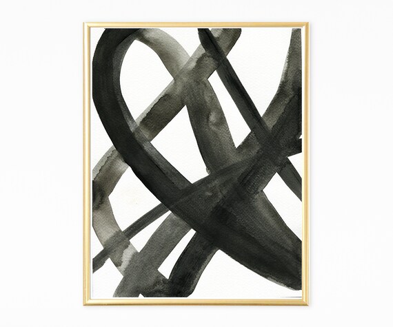 Black And White Wall Prints Abstract Art Abstract Print Bold Stroke Print Modern Art Print Wall Art Abstract Scandinavian Wall Art