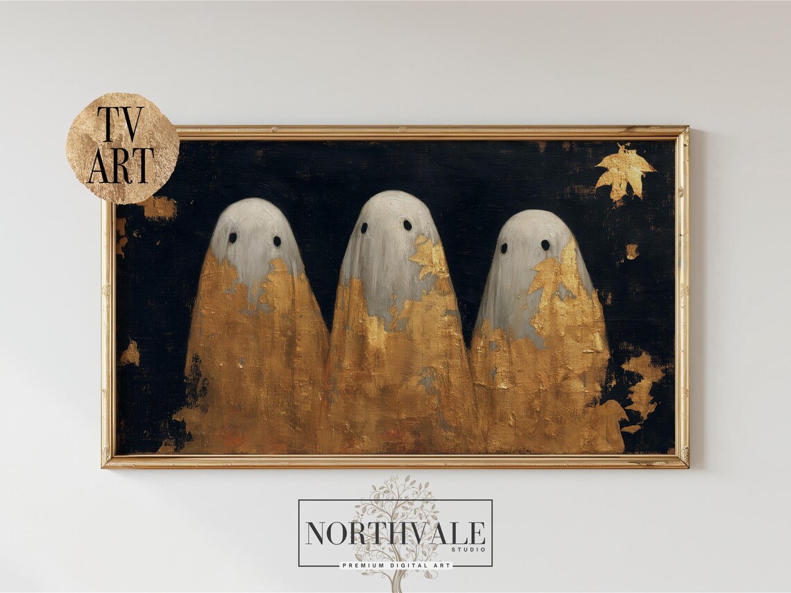 Minimalist Ghosts, Halloween Decor Black And White