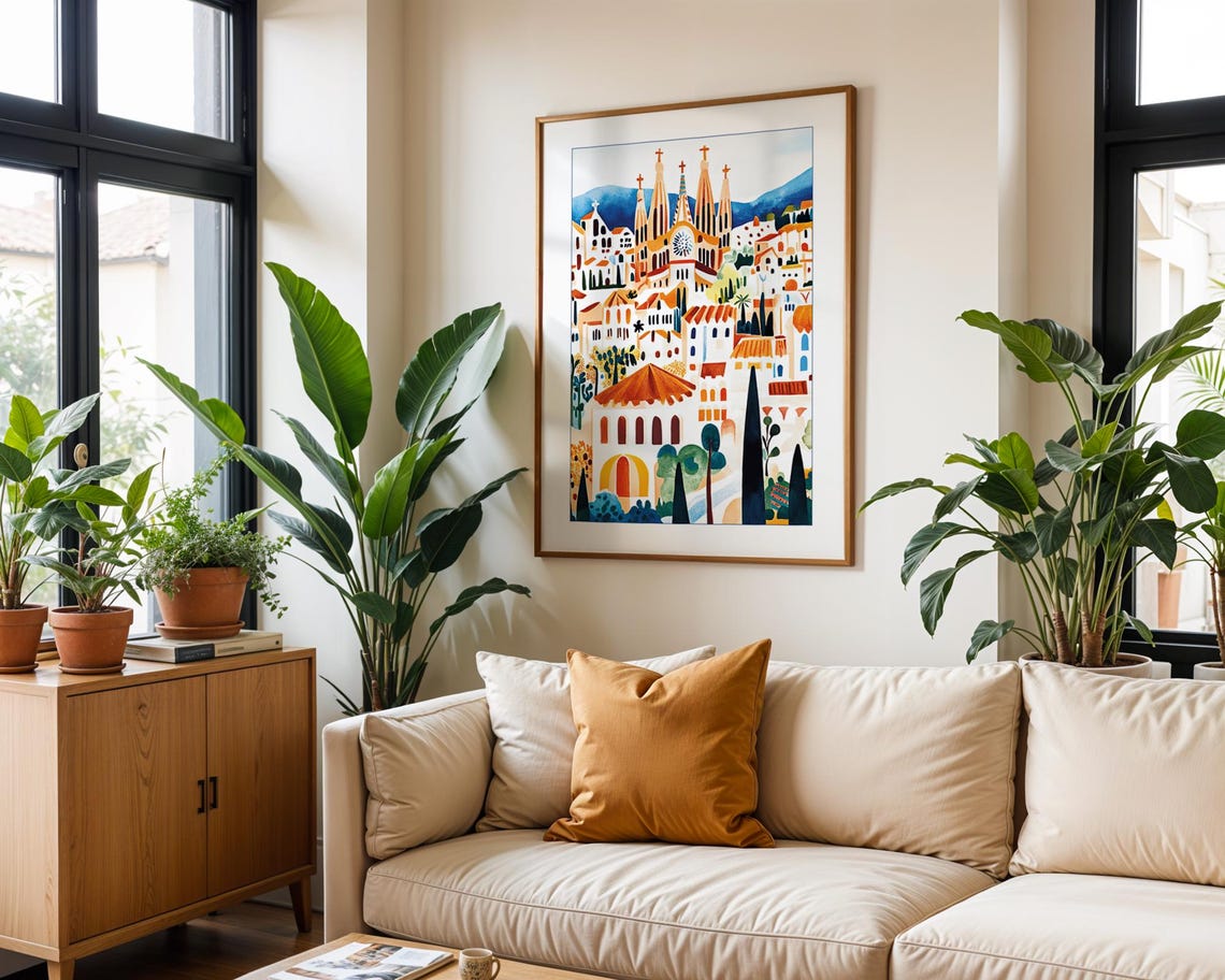Sagrada Familia Illustration, Barcelona Travel Poster - Image 5
