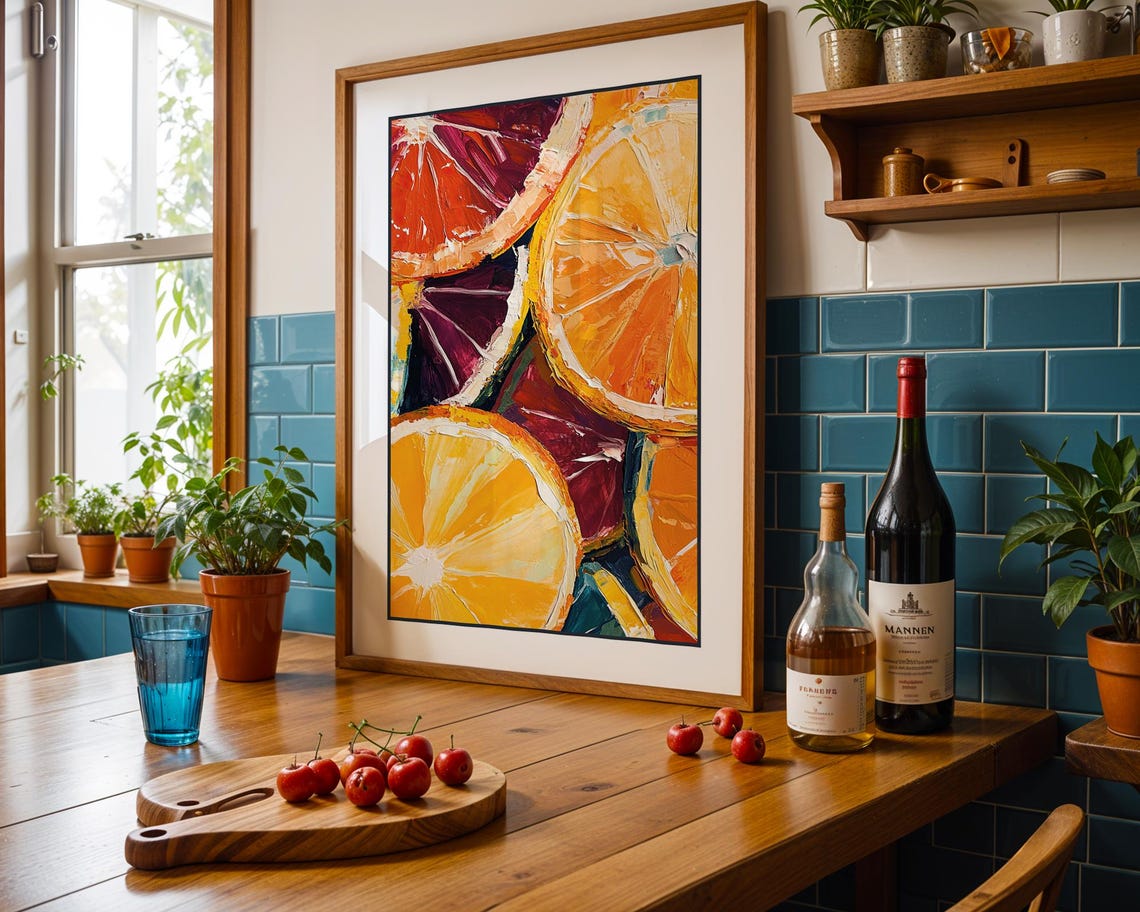 Orange Slices Fruit Painting, Tropical Citrus Art - Image 6