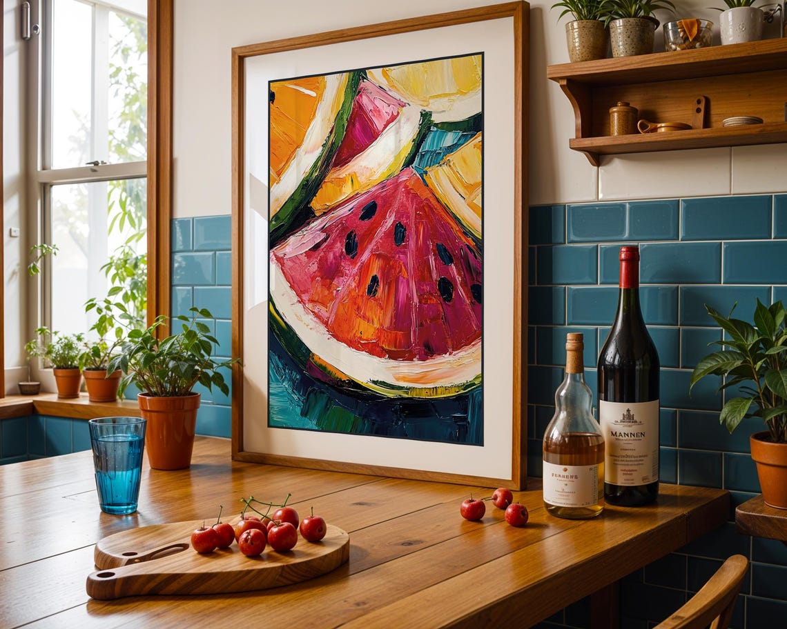 Watermelon Slices Tropical Summer Food Art Print - Image 6