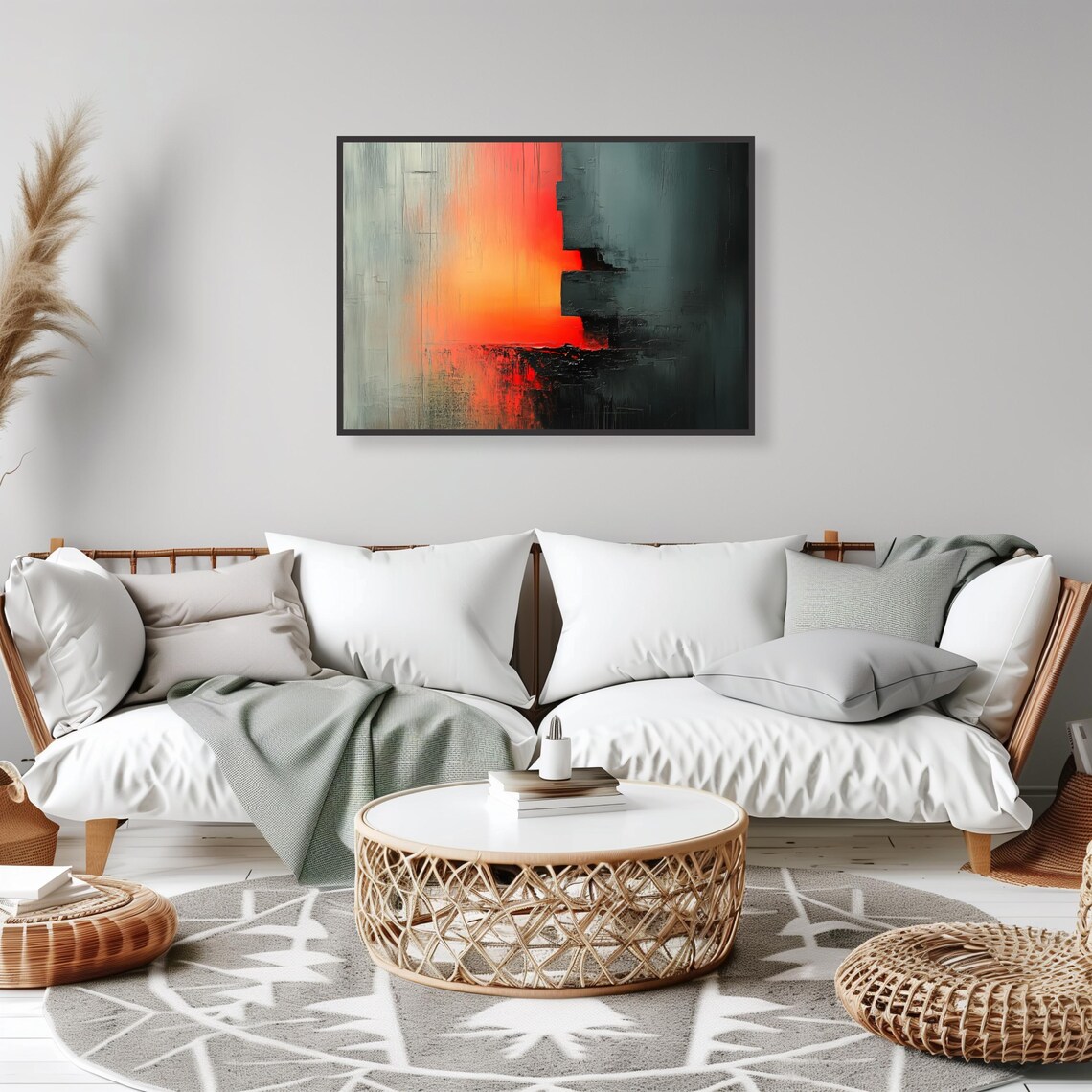 Minimalist Abstract Art Print, Modern Industrial Decor - Image 2