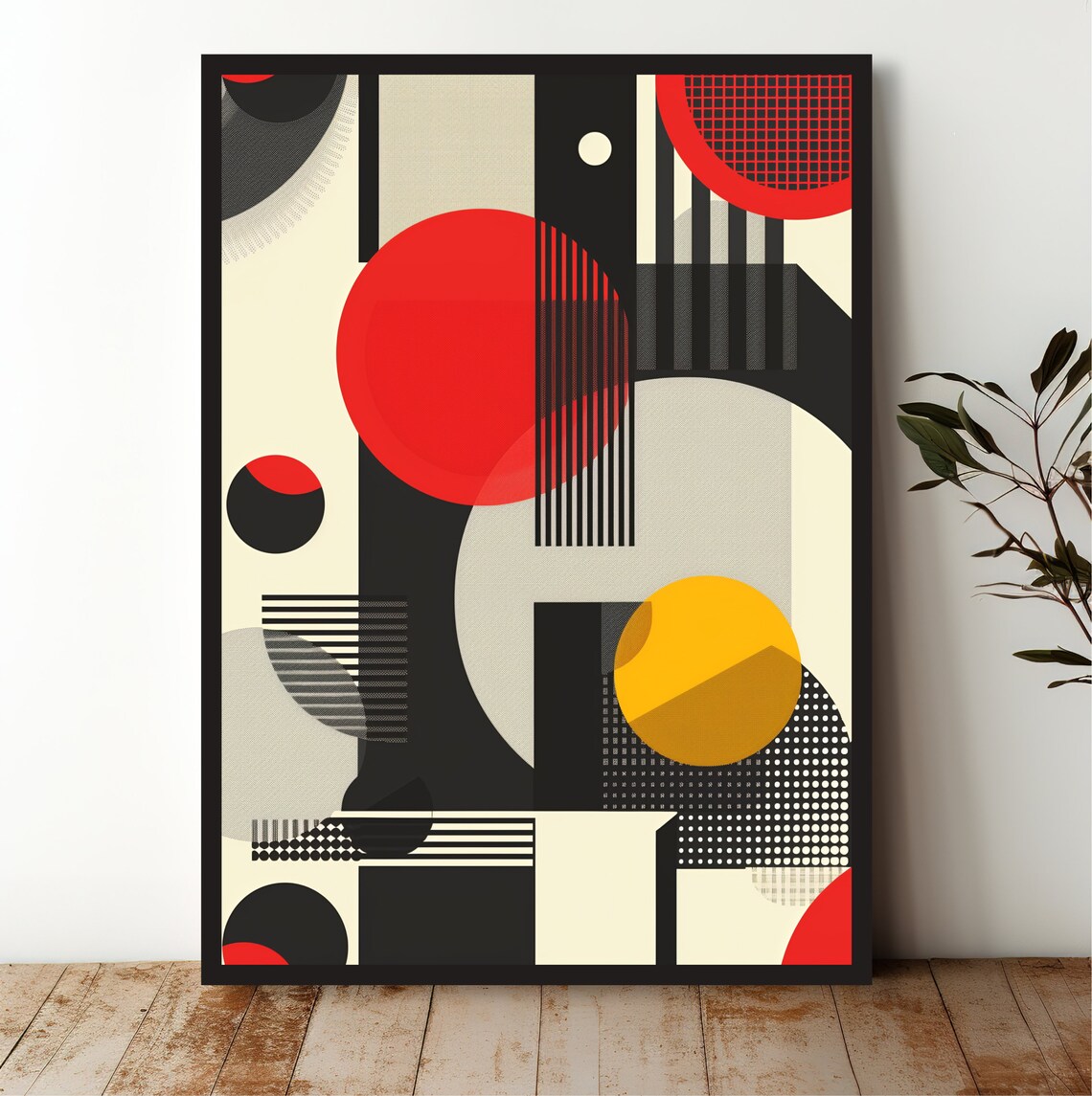 Abstract Geometric Art Print, Modern Circles