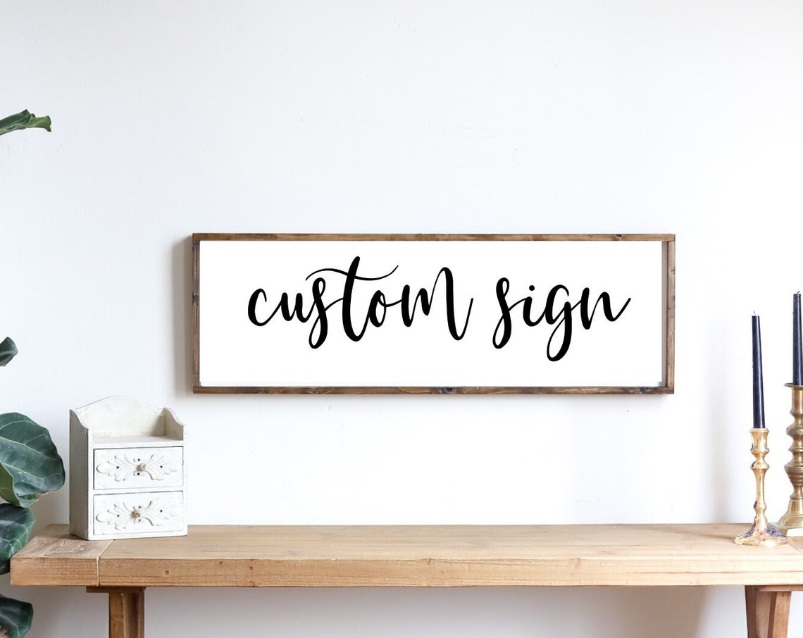 Custom Script Word Art Sign Poster for Personalized Farmhouse Decor