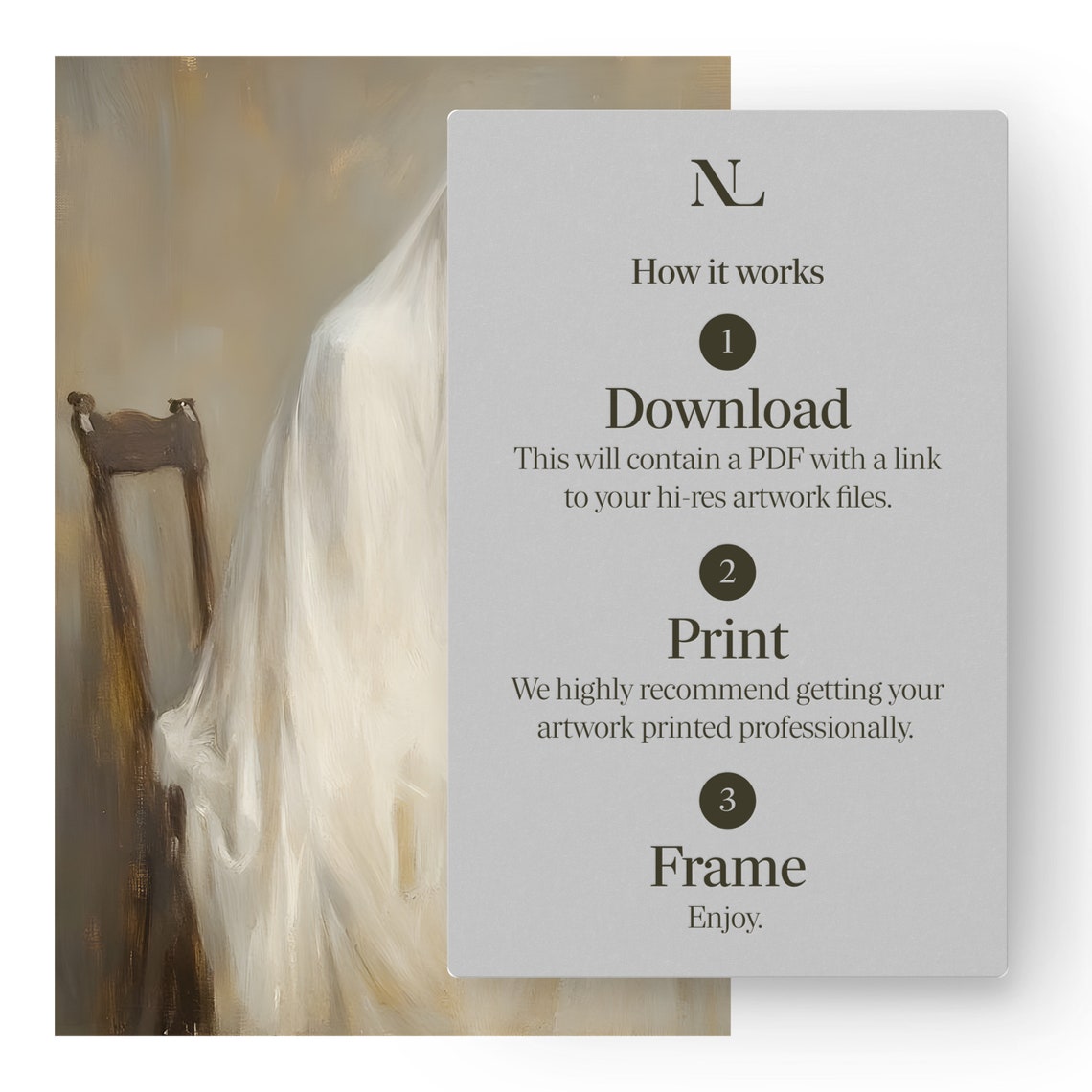 Ghost Sitting With Black Cat And Pumpkin Halloween Art Poster - Image 5
