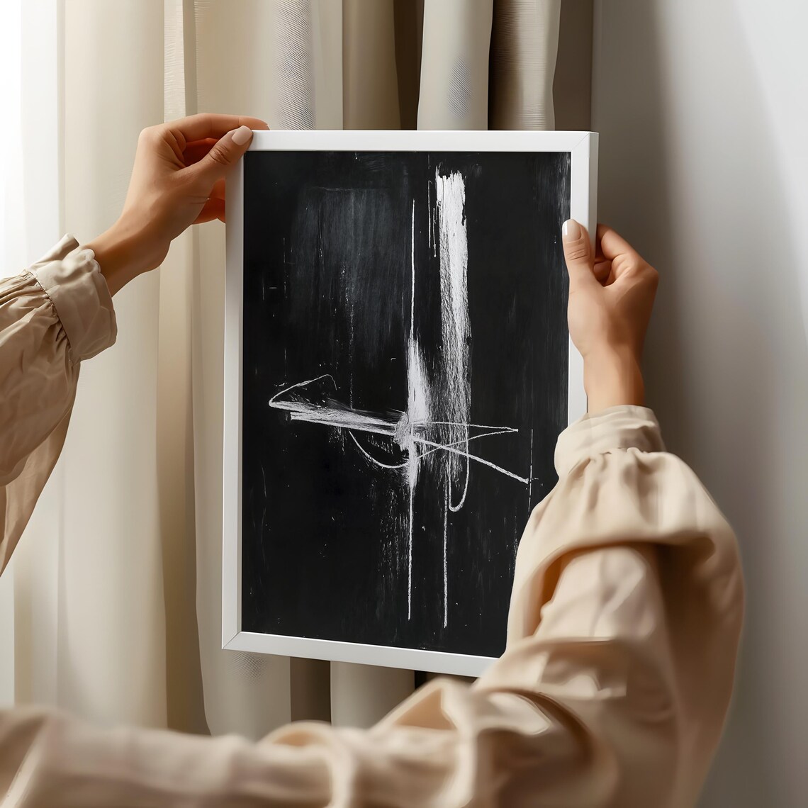 Modern Abstract Line Art, Wabi Sabi Art Print - Image 2
