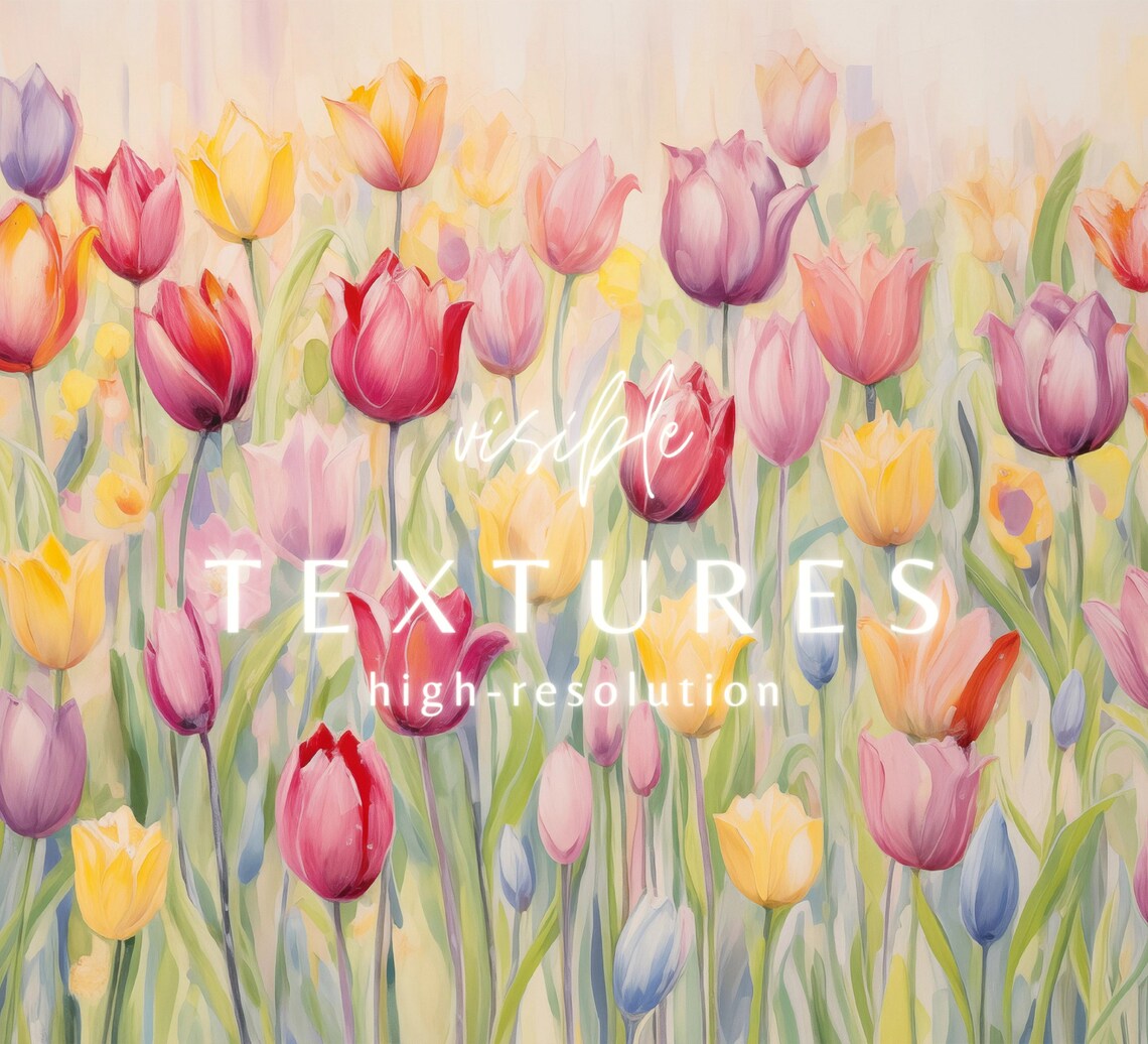 Rainbow Tulip Garden Red Purple Yellow Blooms Colorful Poster - Image 2