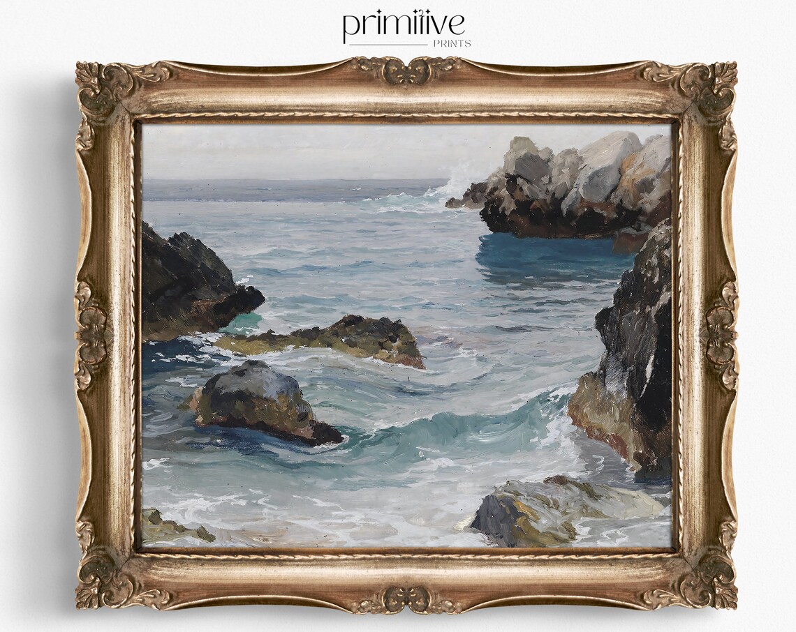 Ocean Waves Vintage Seascape Wall Art Print - Image 4