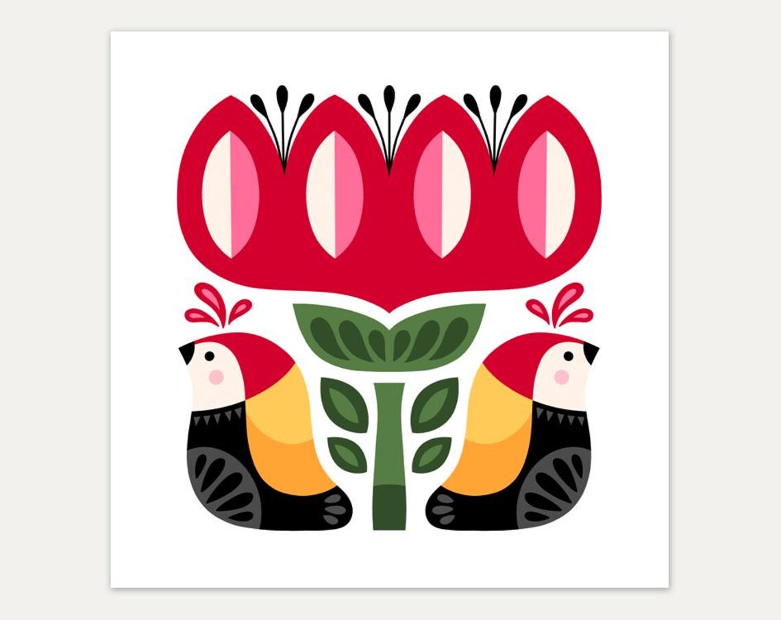 Modern Folk Art Art Print, Home Wall Decor - Image 2